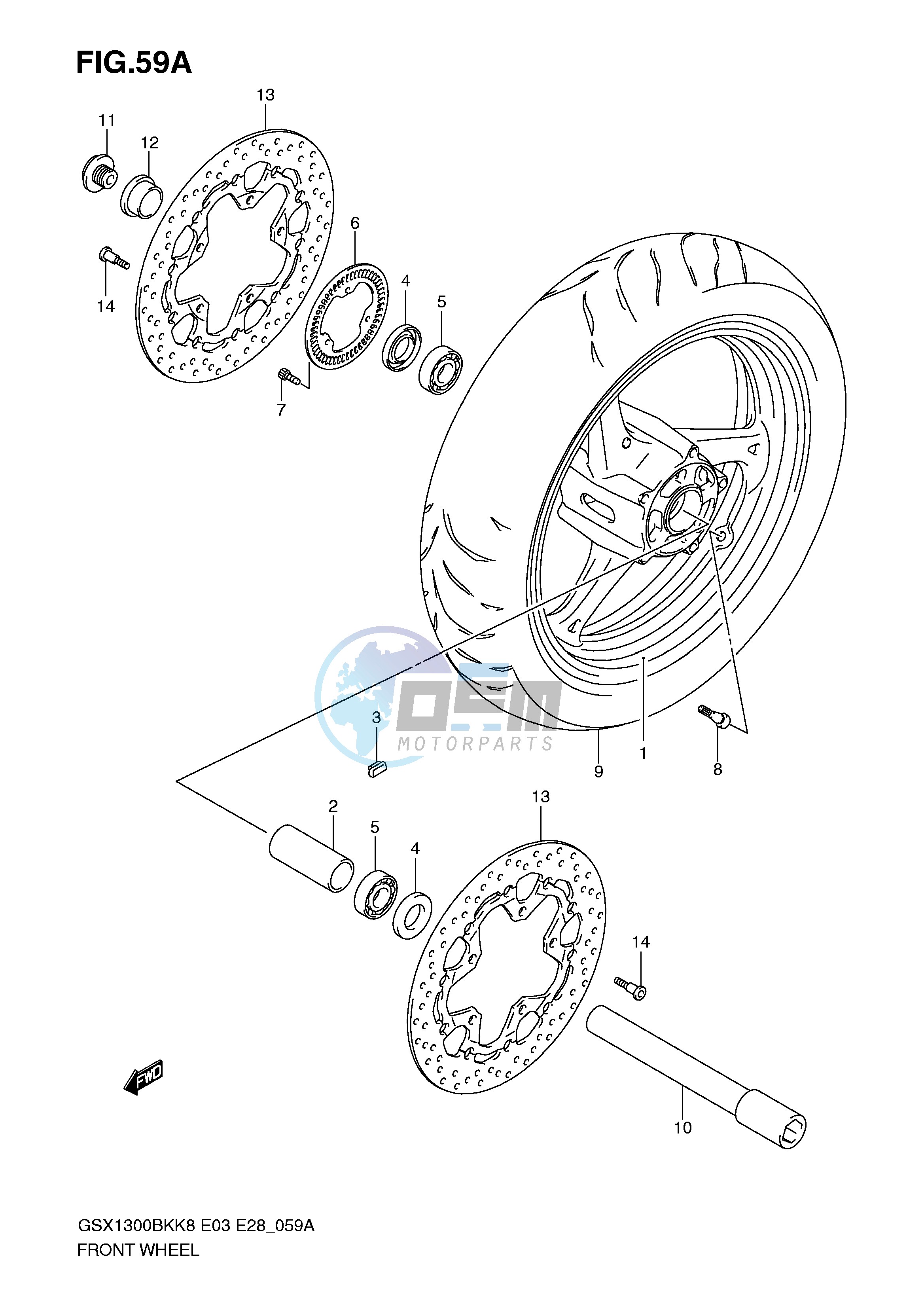 FRONT WHEEL (GSX1300BKAK8 AK9)