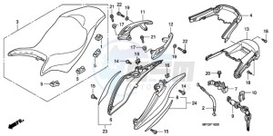 CB600FA UK - (E / MKH) drawing SEAT/REAR COWL