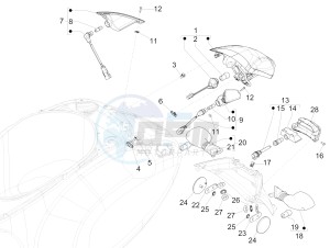 Primavera 50 4T-4V (NAFTA) drawing Rear headlamps - Turn signal lamps