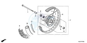 CRF100FB drawing FRONT WHEEL