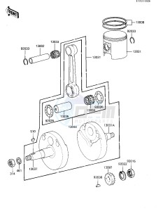 KX 80 C [KX80] (C2) [KX80] drawing CRANKSHAFT_PISTON -- 82 KX80-C2- -