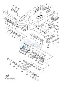 WR250F (1HCE) drawing REAR ARM