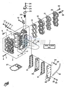 25J drawing CYLINDER--CRANKCASE