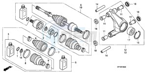 CB650FAG CB650F 6ED drawing REAR KNUCKLE/REAR DRIVESHAFT