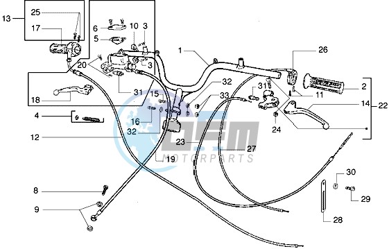 Handlebars component parts-Transmissions