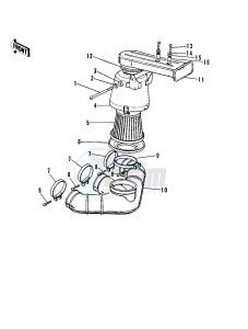 H1 C [MACH III] (-C) 500 [MACH III] drawing AIR CLEANER -- H1-B- -