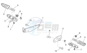 V7 Classic 750 drawing Front footrests