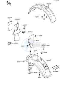 KDX 200 A [KDX200] (A1-A3) [KDX200] drawing FENDERS