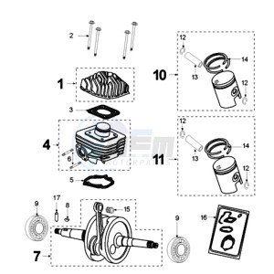 TKR R A BE drawing CRANKSHAFT AND CYLINDER