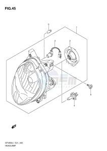 SFV650 (E21) Gladius drawing HEADLAMP (SFV650AL1 E21)