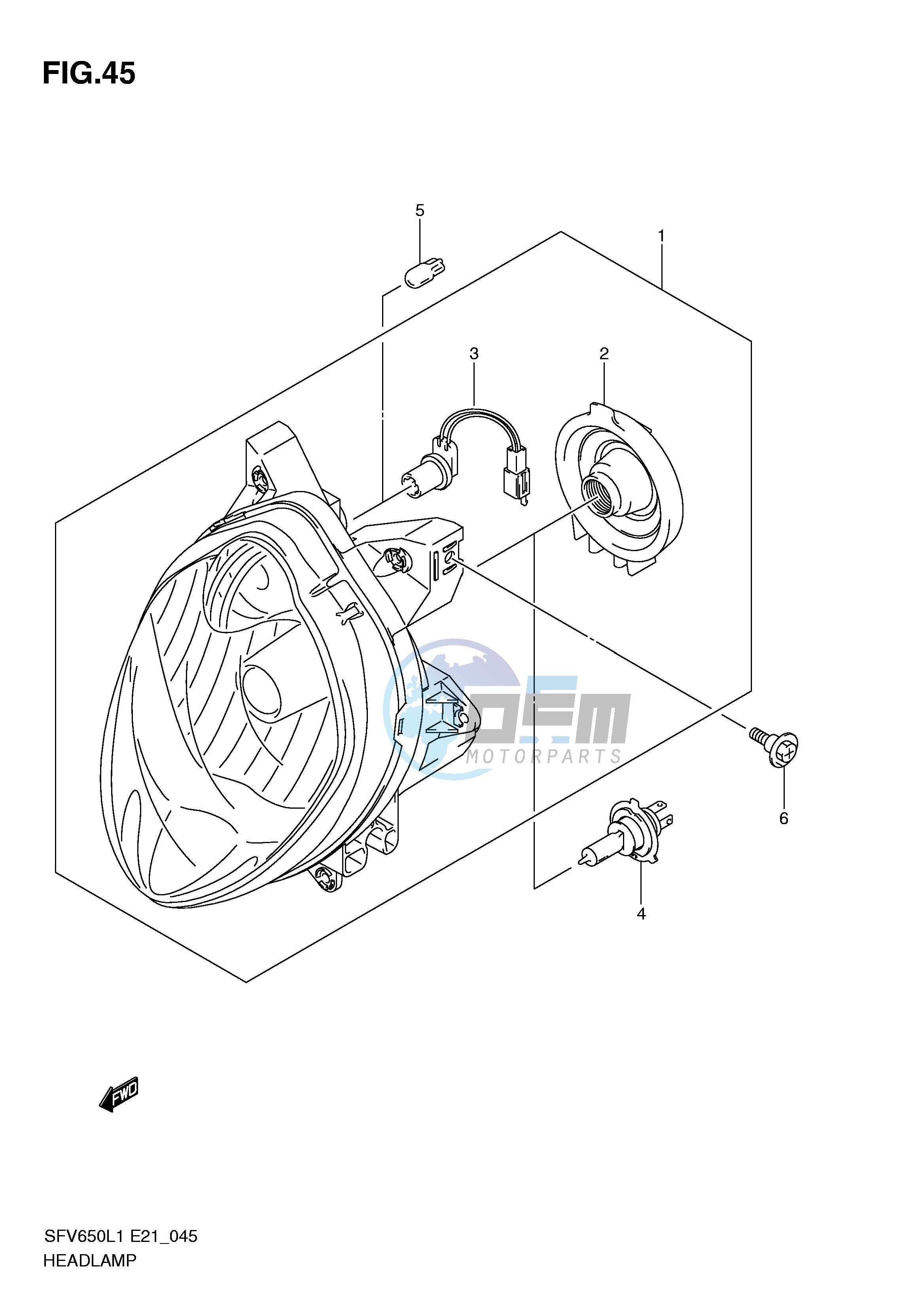 HEADLAMP (SFV650AL1 E21)