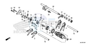 CRF1000DG CRF1000 - Africa Twin - Dual Clutch Europe Direct - (ED) drawing GEARSHIFT DRUM (CRF1000D)