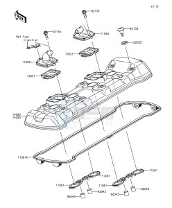 Z1000 ABS ZR1000GGF FR GB XX (EU ME A(FRICA) drawing Cylinder Head Cover