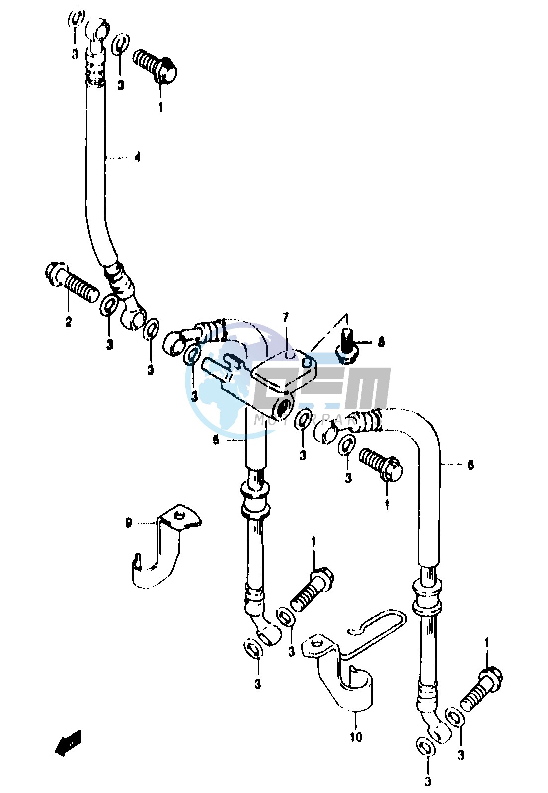 FRONT BRAKE HOSE (GSF1200T V W X Y ST SV SW SX SY)