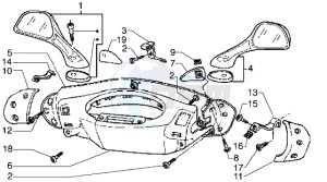 Hexagon 125 GT drawing Handlebars and driving mirror cover