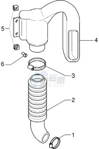 X9 125 drawing Belt cooling tube - Intake tube