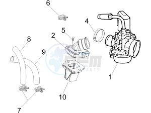 Runner 50 SP drawing Carburettor assembly - Union pipe