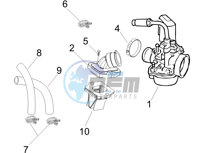 Carburettor assembly - Union pipe