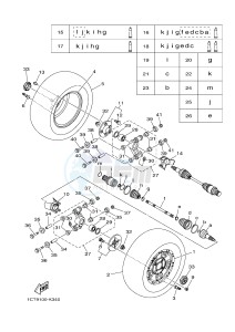 YFM450FWAD YFM45FGPB GRIZZLY 450 EPS (1CTK 1CTL) drawing REAR WHEEL