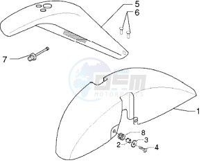 X9 250 drawing Front and rear mudguard