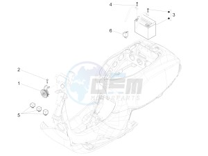 LXV 150 (NAFTA) drawing Remote control switches - Battery - Horn