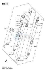 GSX650F (E21) Katana drawing FRONT FORK DAMPER (GSX650FUL1 E24)