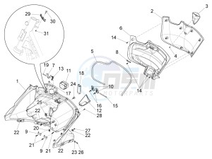 X10 125 4t 4v ie e3 drawing Front glove-box - Knee-guard panel