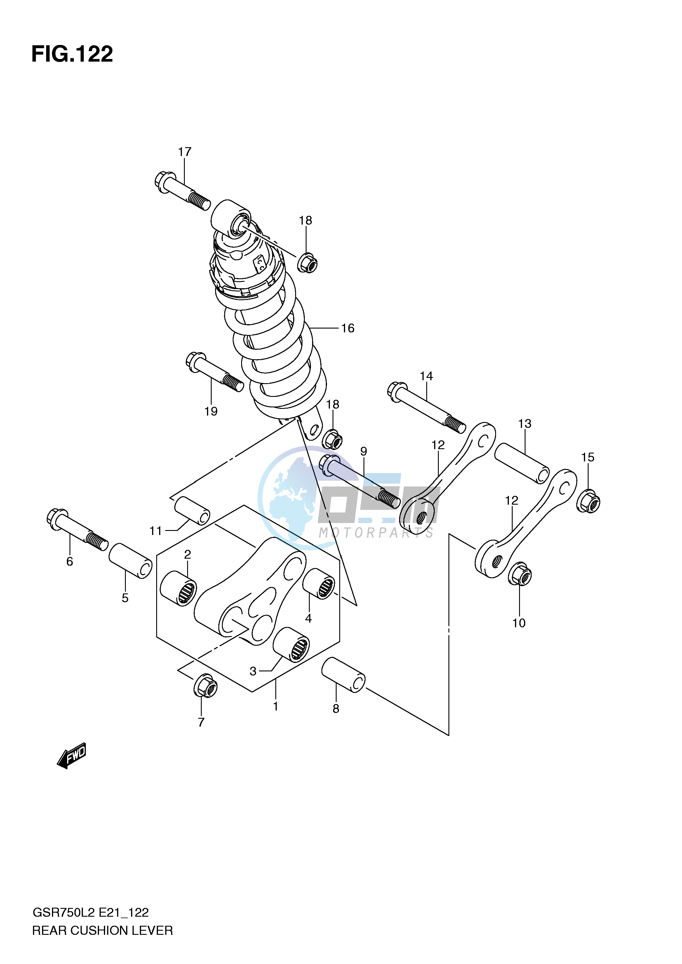 REAR CUSHION LEVER (GSR750UEL2 E21)