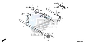 MSX125F MSX125 UK - (E) drawing GEARSHIFT DRUM