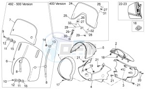 Scarabeo 400-492-500 Light drawing Front Fairing