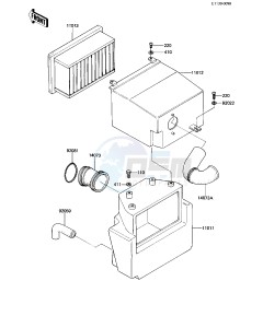 KZ 250 W [LTD BELT] (W1) [LTD BELT] drawing AIR CLEANER