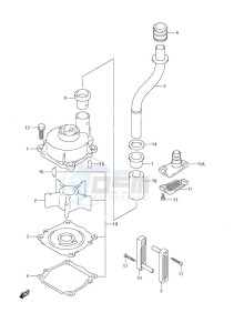 DF 140 drawing Water Pump DF 140T (S/N 682148 & Older) DF 140Z (S/N 680233 & Older)