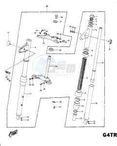 G4 TR (D-E) 100 drawing FRONT FORK G4TR-C -- 70-73- -