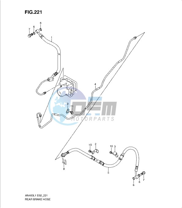 REAR BRAKE HOSE (AN400ZAL1 E51)