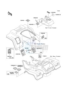 KLF 250 A [BAYOU 250] (A1-A3) [BAYOU 250] drawing LABELS