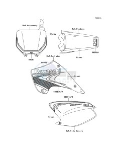 KX250 KX250R7F EU drawing Decals(Green)