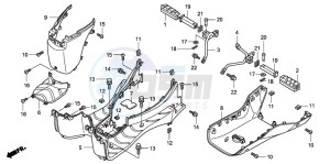 PES125 drawing FLOOR STEP/PILLION STEP