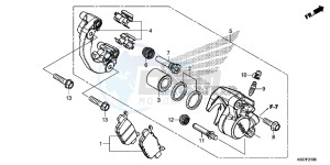 SH300AG TRX250T Europe Direct - (ED) drawing REAR BRAKE CALIPER