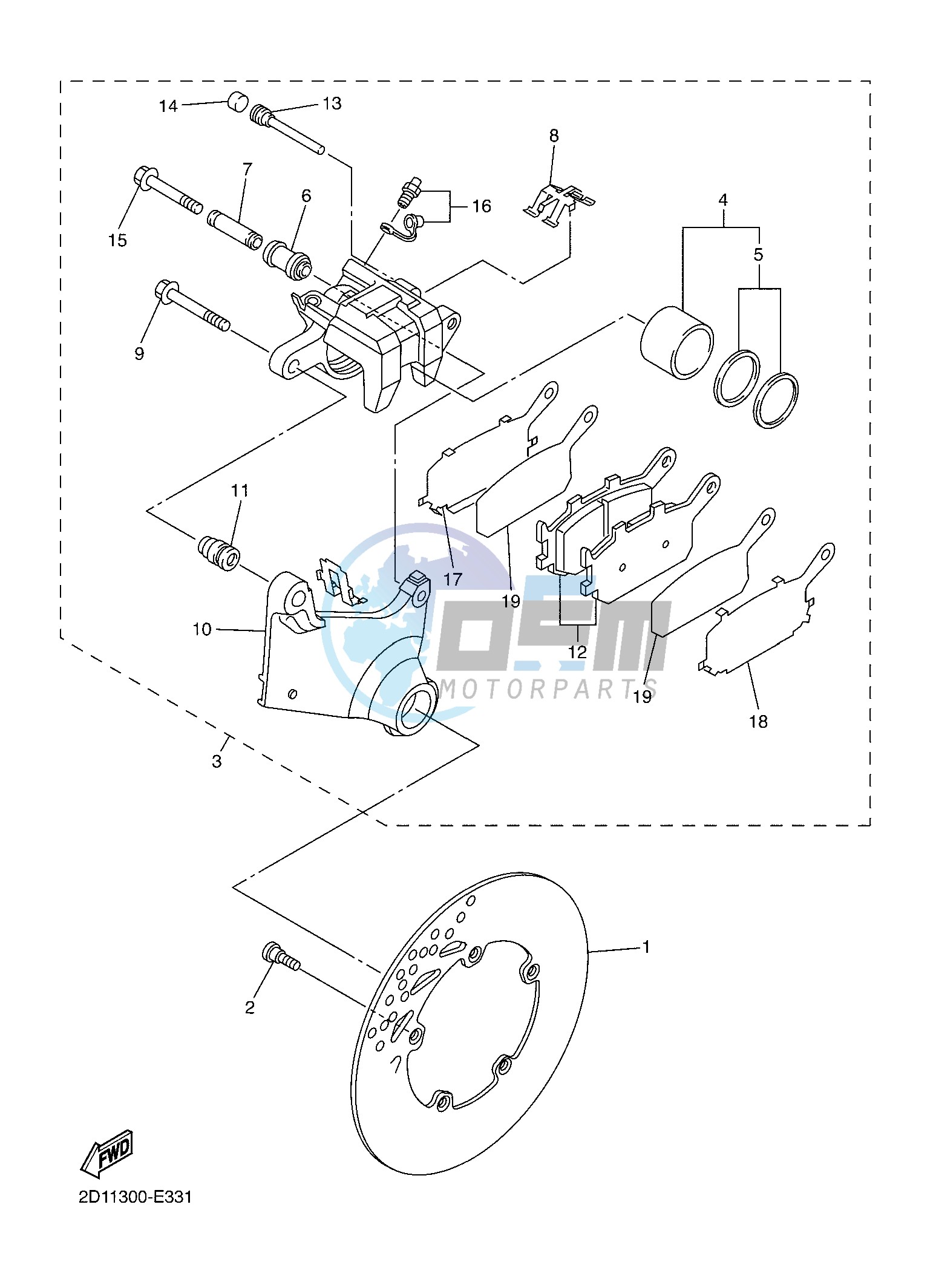 REAR BRAKE CALIPER