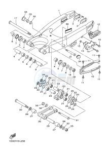 WR450F (1DXA) drawing REAR ARM