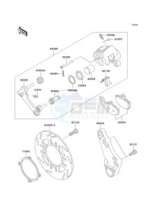 ZX 600E [ZX-6 NINJA ZZR 600] (E10-E13 E13 CAN ONLY) ZZR 600 drawing REAR BRAKE