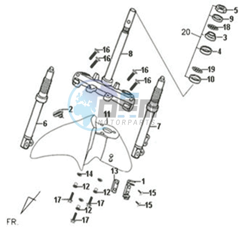 YOKE-FRONT FORK-FRONT FENDER