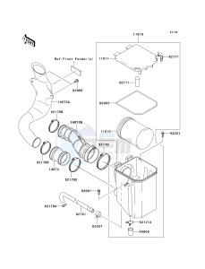 KVF 360 A [PRAIRIE 360 4X4] (A6F-A9F) A9F drawing AIR CLEANER