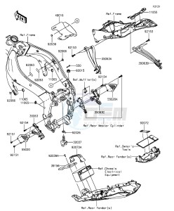 NINJA ZX-6R ZX636EGF FR GB XX (EU ME A(FRICA) drawing Frame Fittings