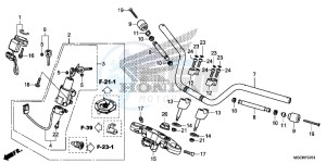 CB1100 UK - (E) drawing HANDLE PIPE/TOP BRIDGE (CB1100CA/CAD/NA/NAD)