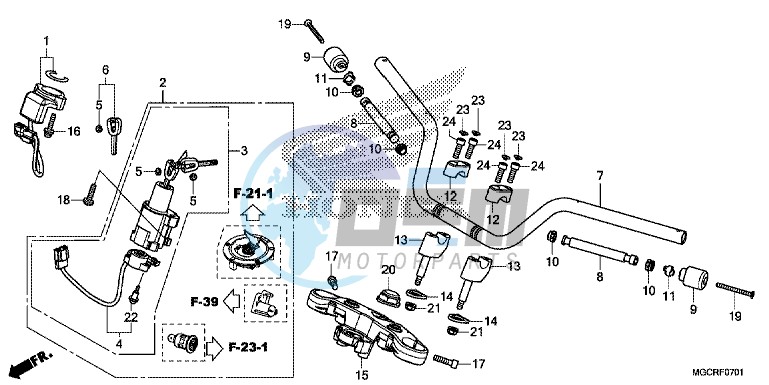 HANDLE PIPE/TOP BRIDGE (CB1100CA/CAD/NA/NAD)