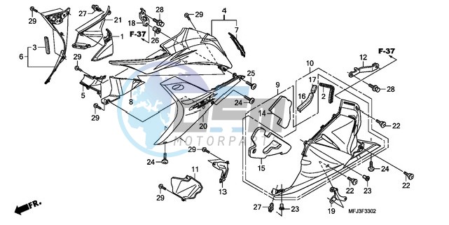 LOWER COWL (L.) (CBR600RR9,A/RA9,A)