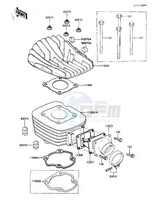 KDX 80 B [KDX80] (B2-B3) [KDX80] drawing CYLINDER HEAD_CYLINDER_REED VALVE