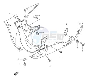 GSX600F (E2) Katana drawing UNDER COWLING