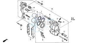 XR250R drawing FRONT BRAKE CALIPER